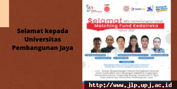 UPJ Memenangkan Hibah Matching Fund Kedaireka